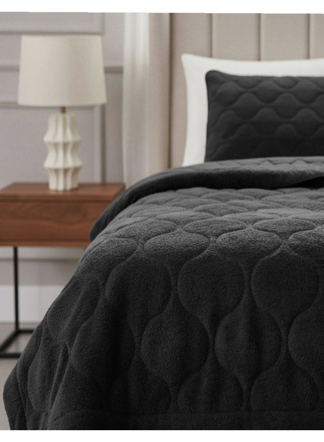 Lazy Dekbed Uni Zwart - Met Kussenslopen - Teddystof
