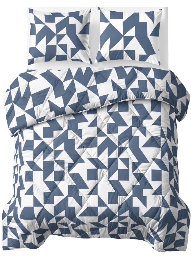 Lazy Dekbed Mado Blauw - Met Kussenslopen - Microvezel