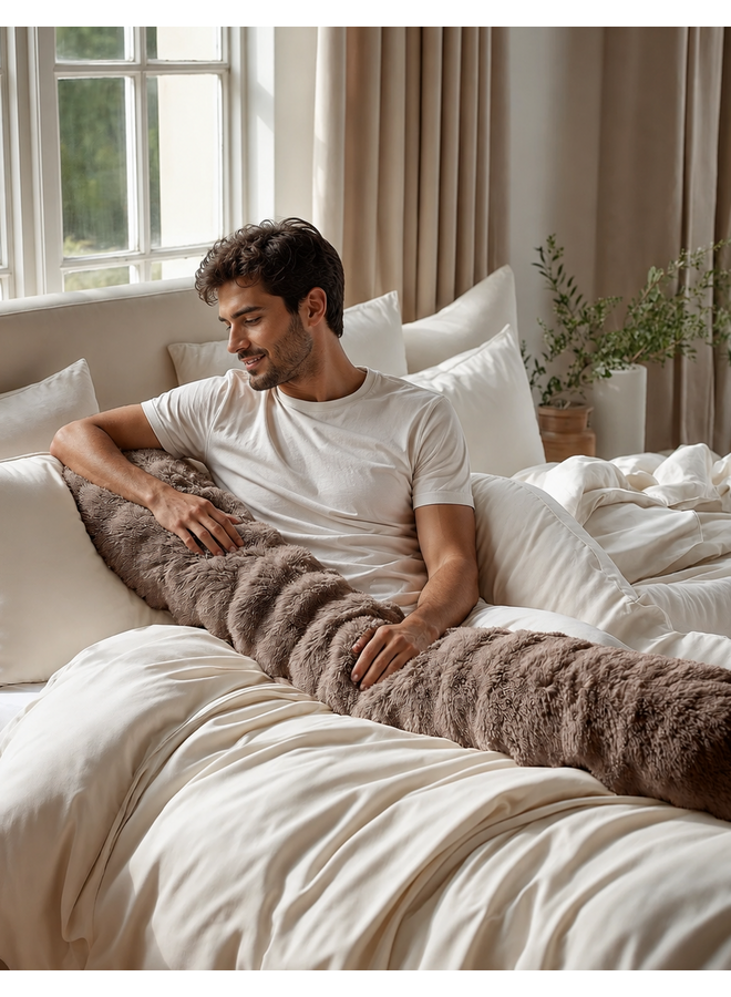 Bodypillow Pompom Taupe - Fur
