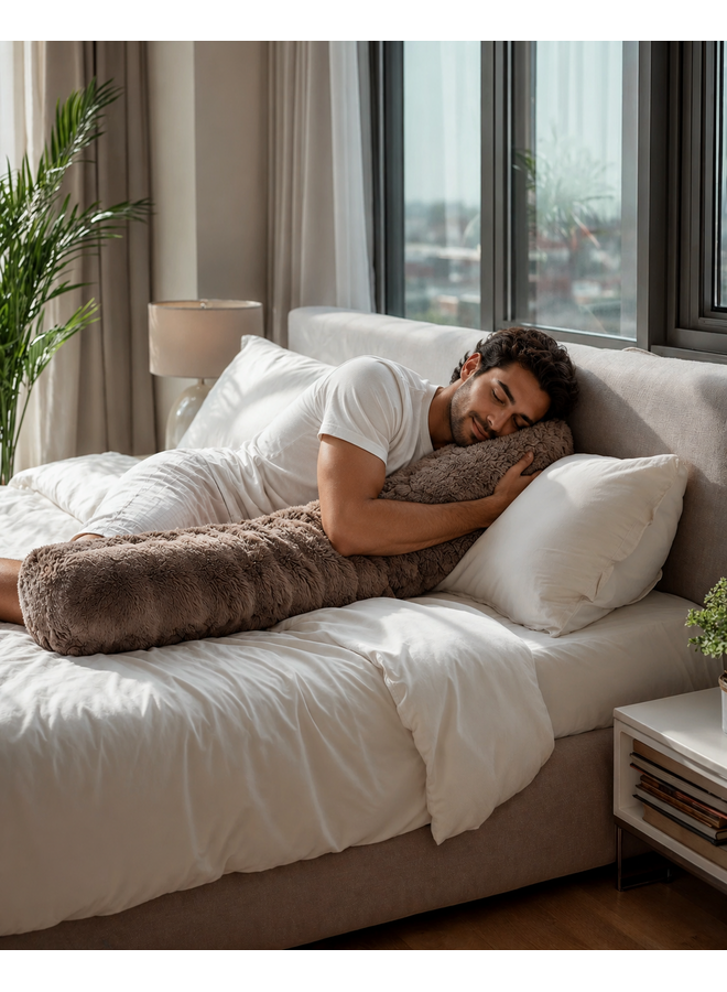 Sleeptime Bodypillow Pompom Taupe - Fur