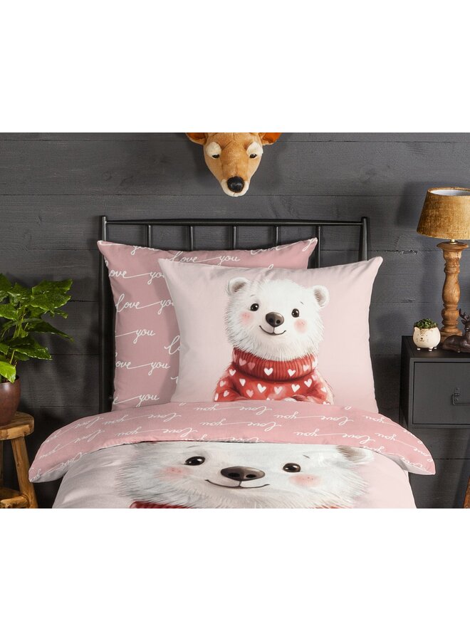 Good Morning Dekbedovertrek Kids Perdy Roze - Flanel
