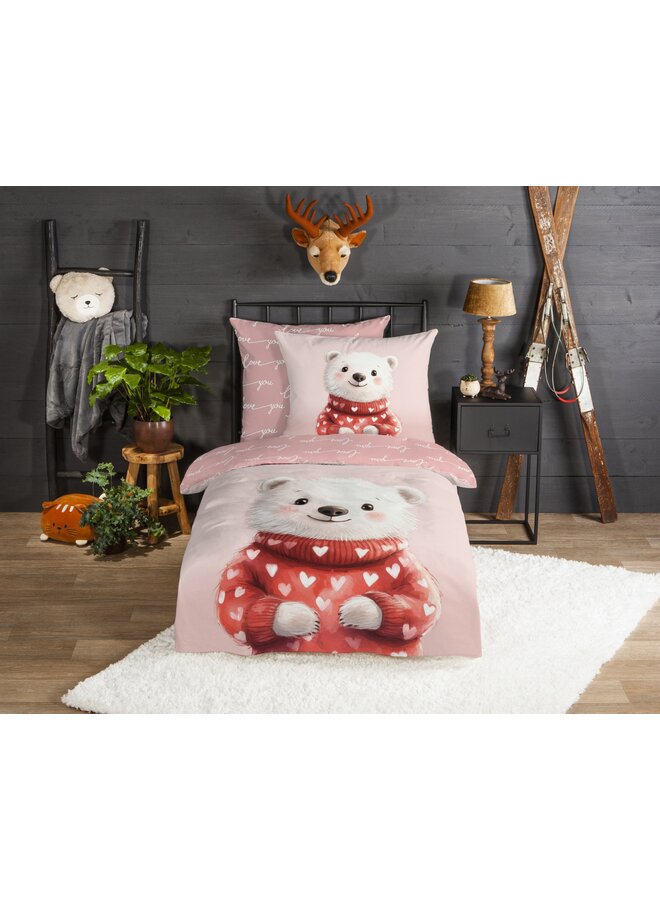 Good Morning Dekbedovertrek Kids Perdy Roze - Flanel