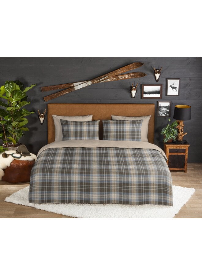 Good Morning Dekbedovertrek Cambridge Bruin - Flanel