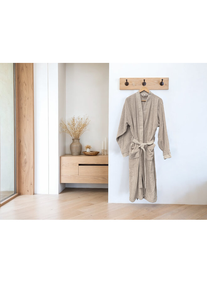 Heckett & Lane Badjas Premium Taupe - Katoen