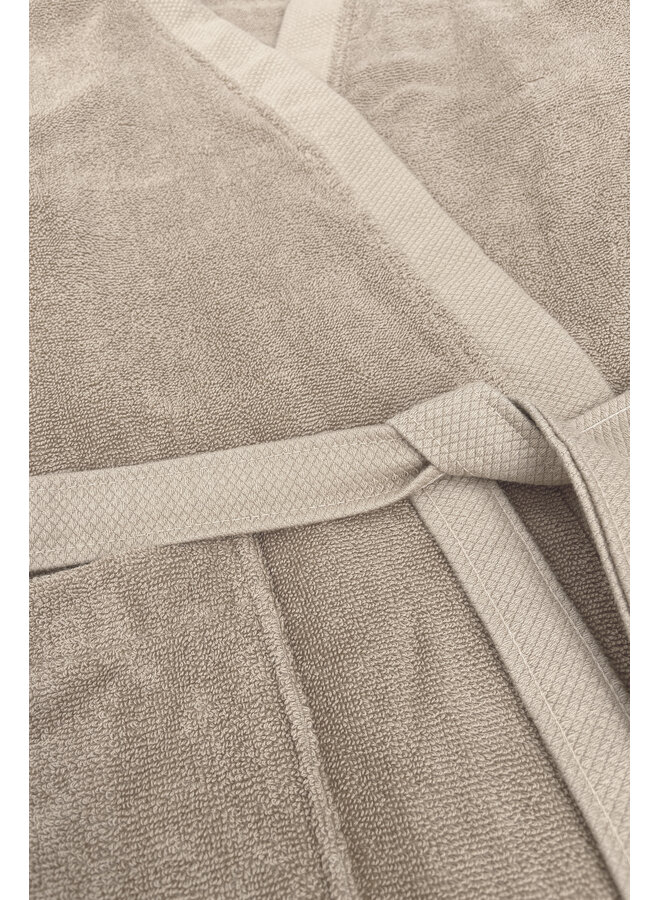 Heckett & Lane Badjas Premium Taupe - Katoen
