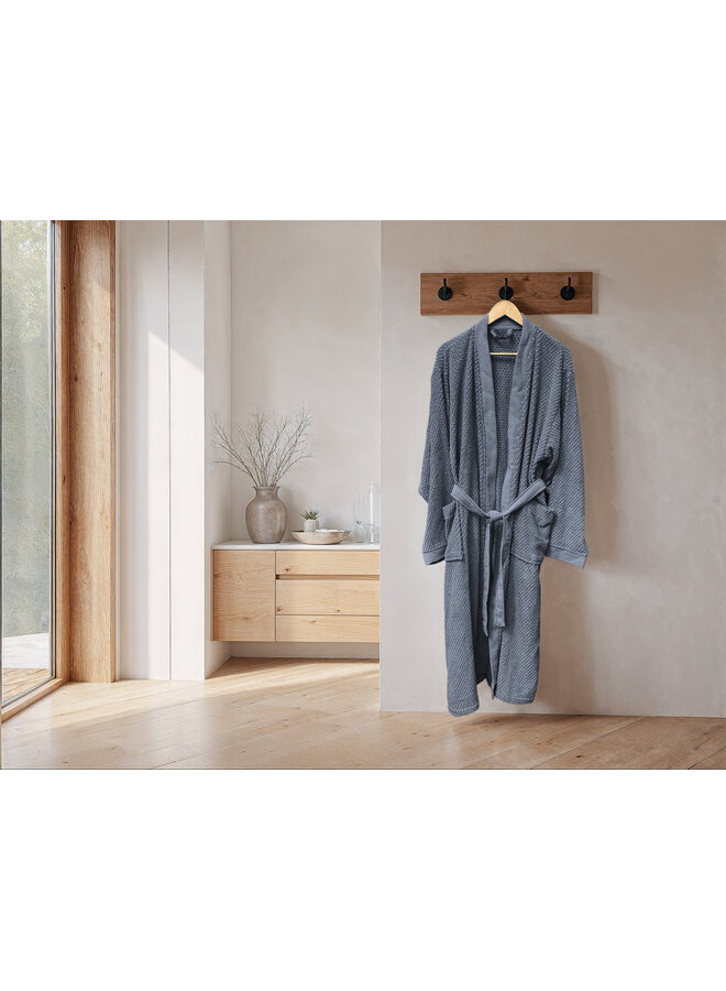 Heckett & Lane Badjas Grant Blauw  - Katoen