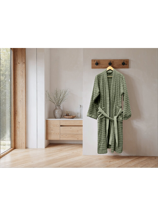 Heckett & Lane Badjas Prestige Groen  - Katoen
