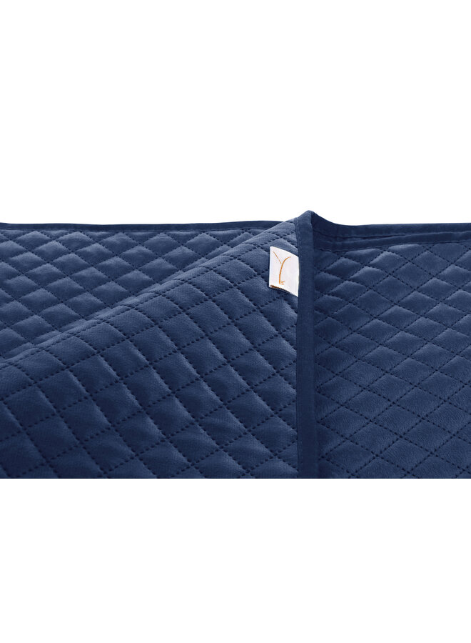 Yellow Sprei Victoria Navy Blauw - Polyester