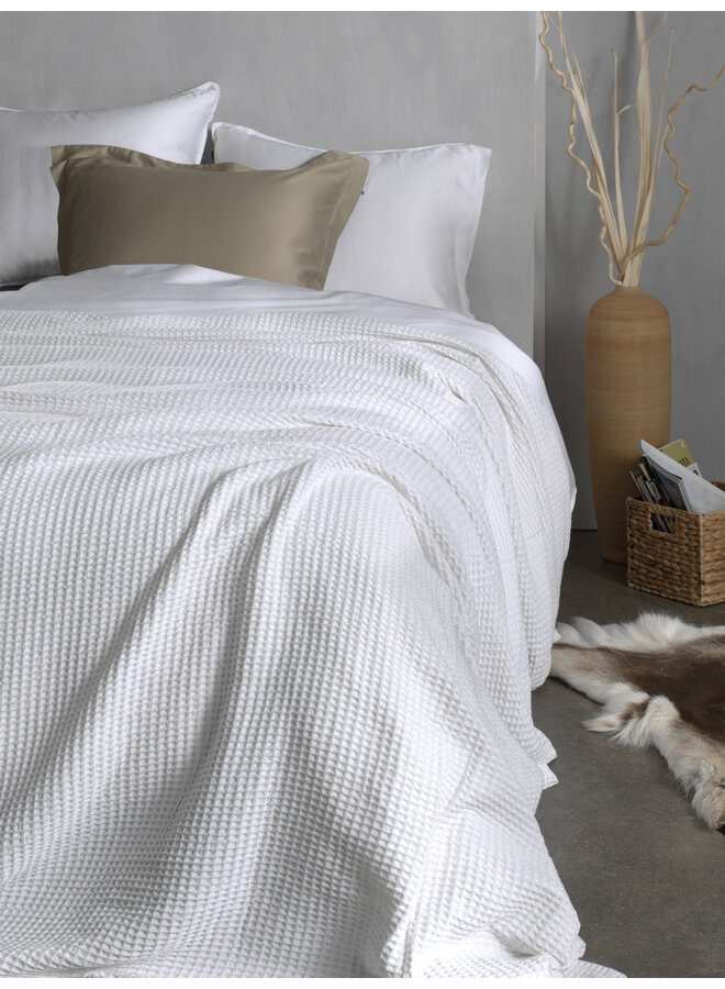 Heckett & Lane Sprei Wafel Wit - Gerecyled Katoen