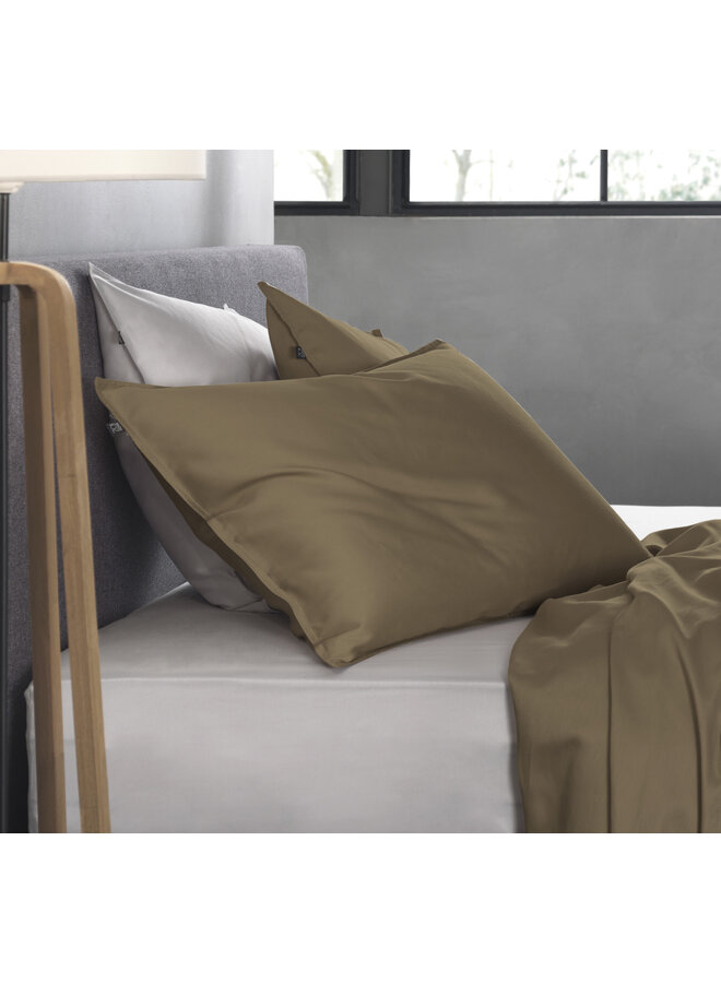ZO! Home Sierkussenhoes Satinado Taupe - Set Van 2 - Katoensatijn
