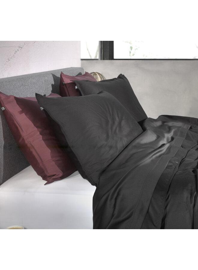 Sierkussenhoes Satinado Zwart - Set Van 2 - Katoensatijn