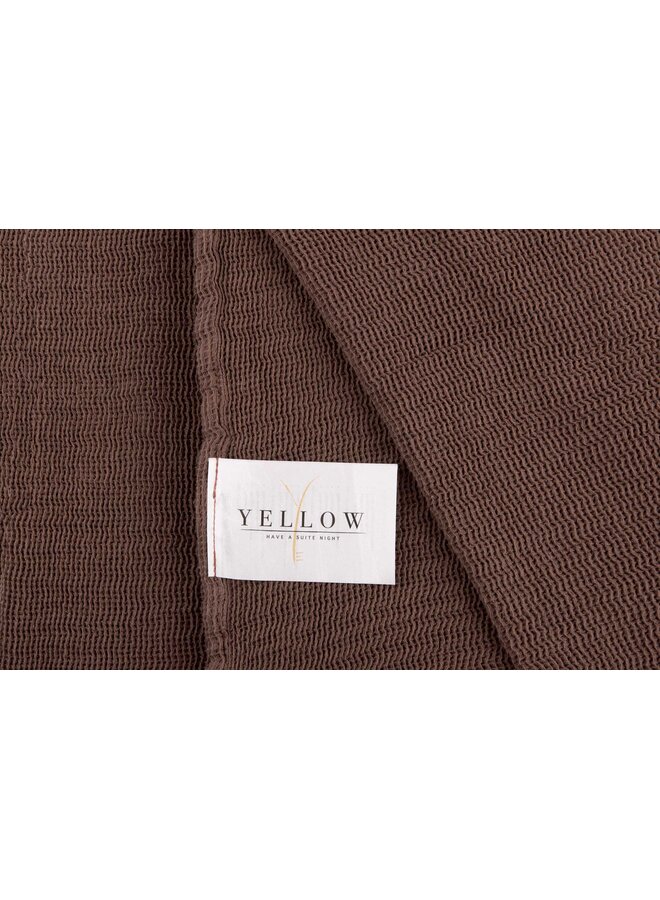 Yellow Plaid ICA Bruin - Katoen