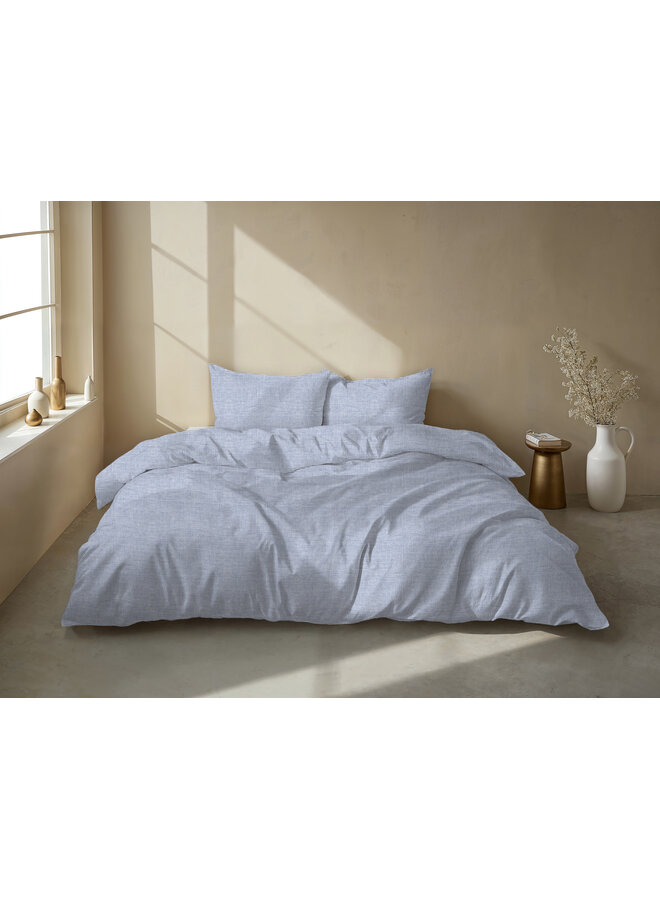 ZO! Home Dekbedovertrek Striscia Di Lino Denim Blauw - Katoen