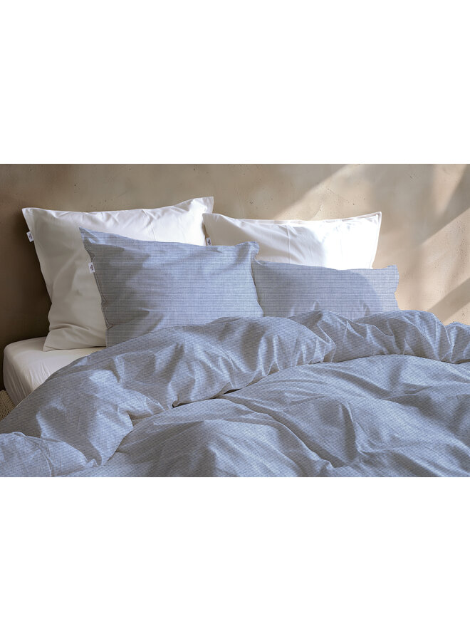ZO! Home Dekbedovertrek Striscia Di Lino Denim Blauw - Katoen