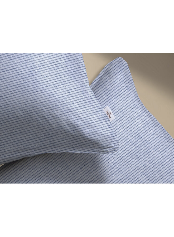 ZO! Home Dekbedovertrek Striscia Di Lino Denim Blauw - Katoen