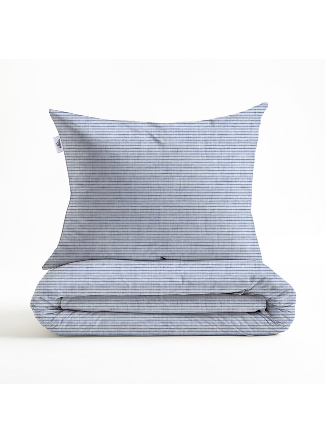 ZO! Home Dekbedovertrek Striscia Di Lino Denim Blauw - Katoen