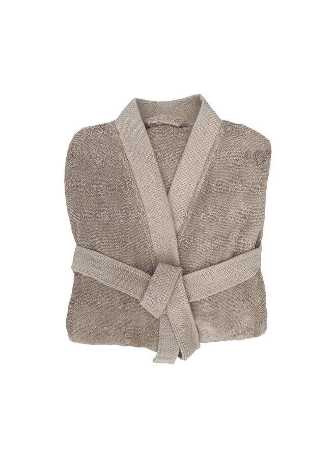 Heckett & Lane Badjas Premium Taupe - Katoen