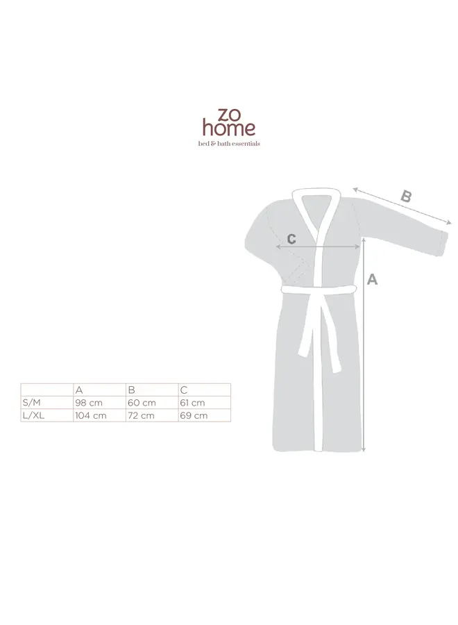 ZO! Home Badjas Quattro di Lino Blauw - Sherpa Fleece