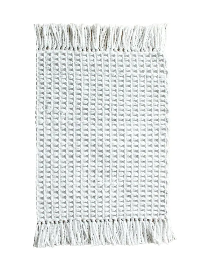 Badmat Madras Wit - Katoen/Polyester