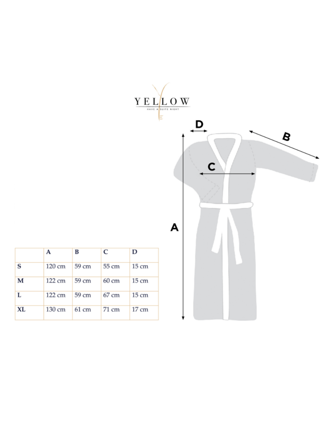 Yellow Badjas Rilievo Wit -  Fleece Polyester