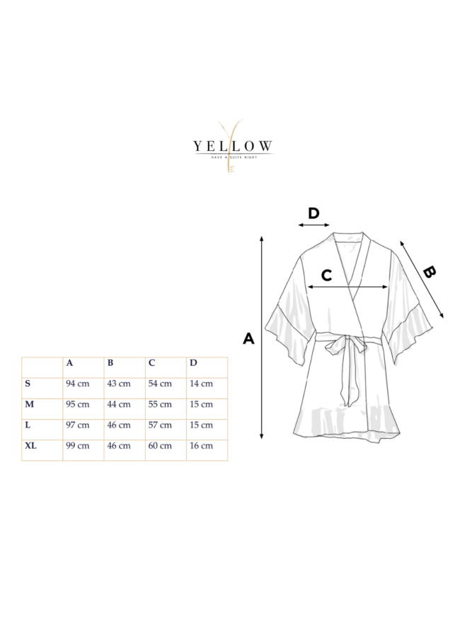 Yellow Kimono Liscio Wit - Lyocell