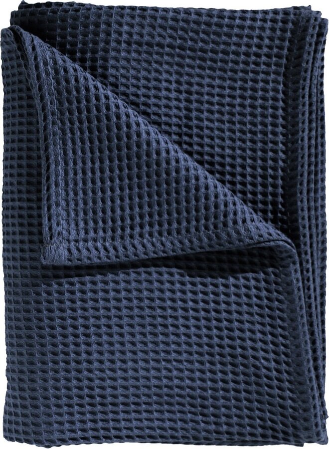 Sprei Wafel Navy Blauw - Gerecyled Katoen