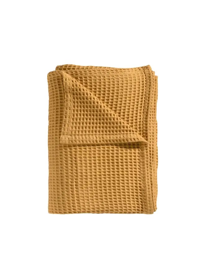 Heckett & Lane Sprei Wafel Geel - Gerecyled Katoen