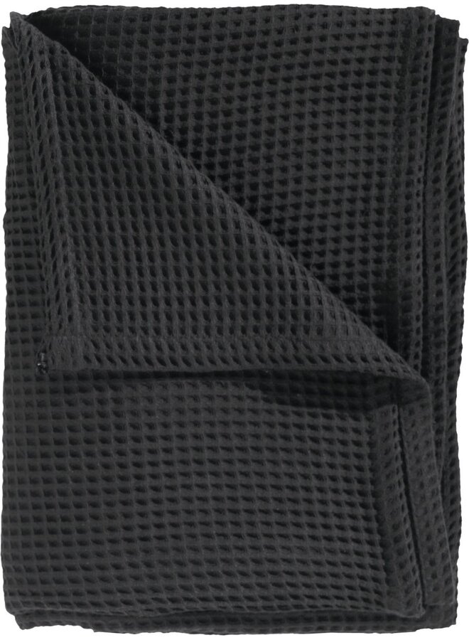 Heckett & Lane Sprei Wafel Zwart - Gerecyled Katoen