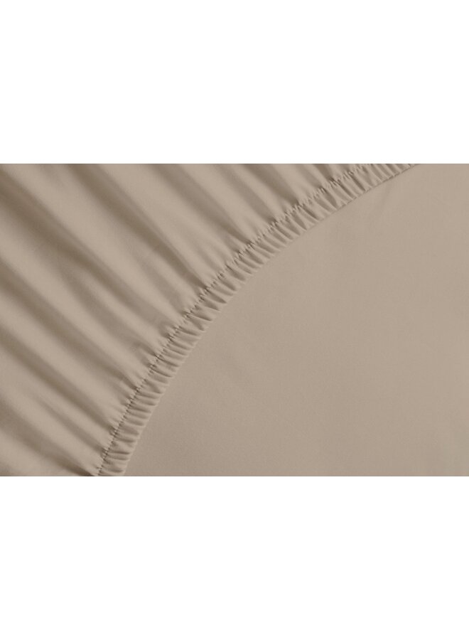 Hoeslaken Mumbai Zand - Percale Katoen