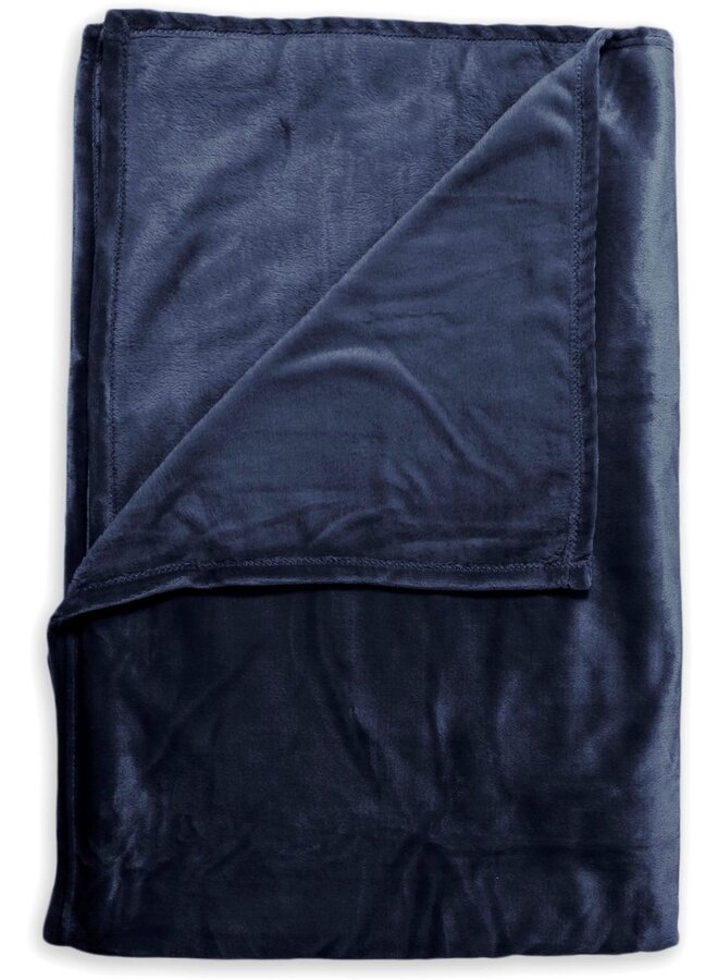 Plaid Cara Navy Blauw - Polyester