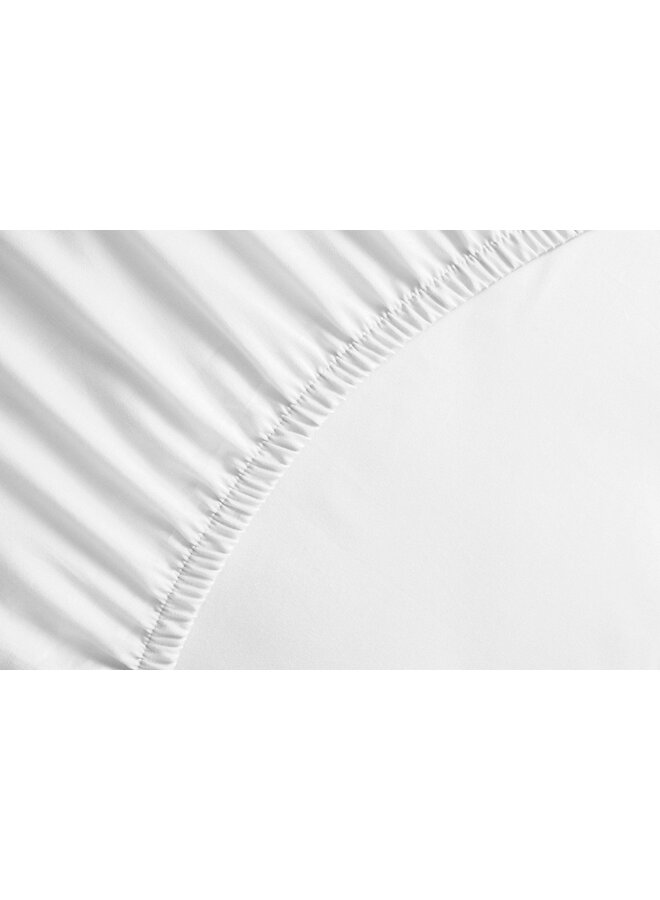 Yellow Laken Wit - Percale Katoen
