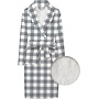 ZO! Home Badjas Quattro di Lino Blauw - Sherpa Fleece