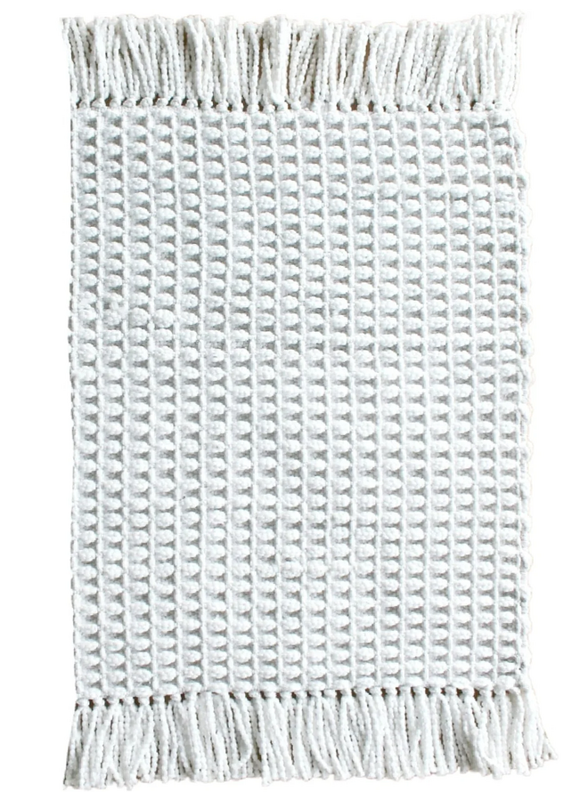Badmat Madras Wit - Katoen/Polyester