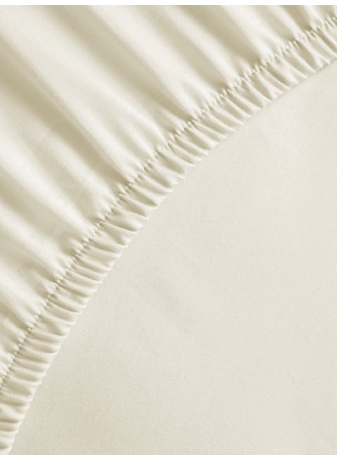 Hoeslaken Mumbai Creme - Percale Katoen