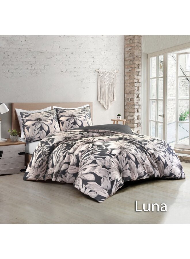 Papillon Dekbedovertrek Luna Navy - Katoensatijn