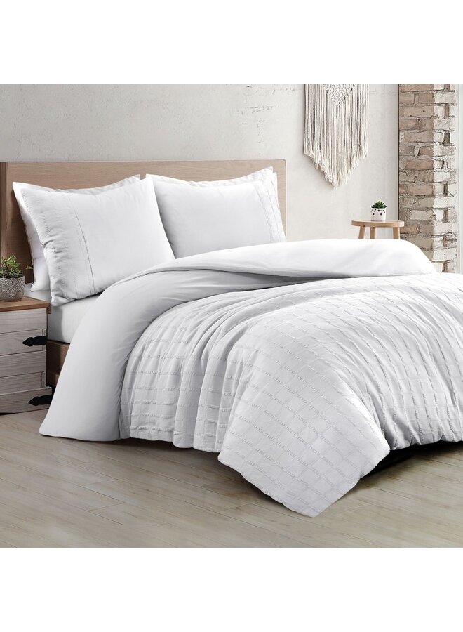 Papillon Dekbedovertrek Hudson Wit - Percale Katoen