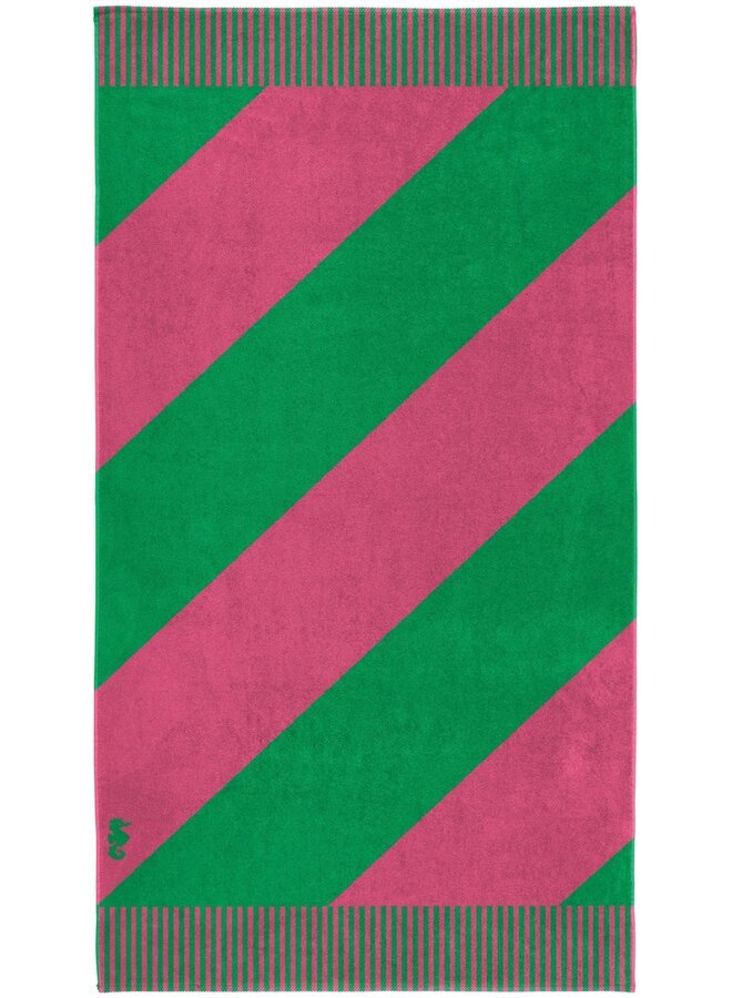 Strandlaken Colorblock Stripe Roze - Velours