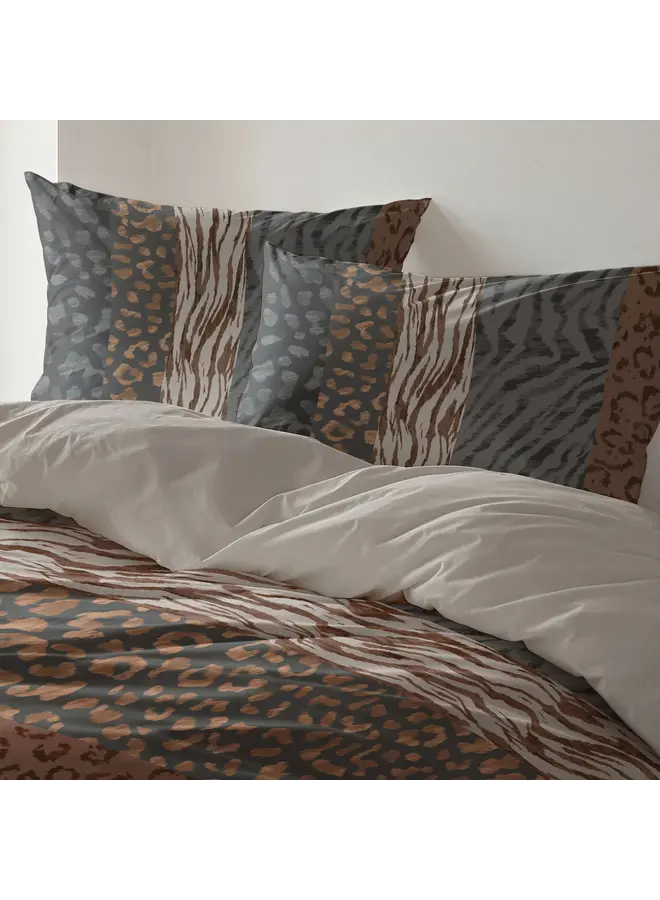 Byrklund Dekbedovertrek Animal Stripes Beige - Polyester