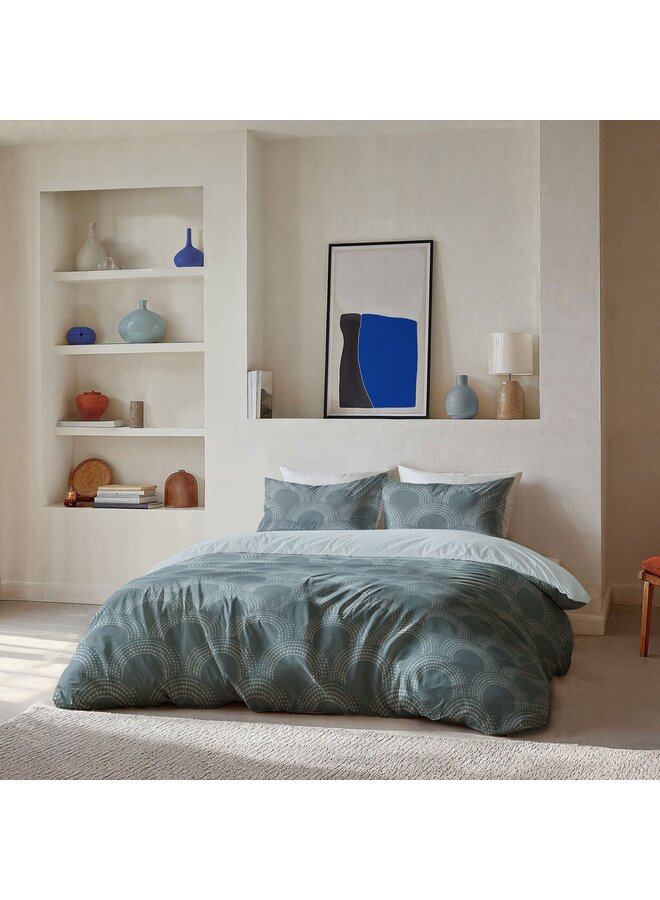 Byrklund Dekbedovertrek Curved Space Groen - Polyester