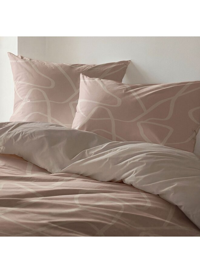 Byrklund Dekbedovertrek Fluid Shapes Roze - Polyester
