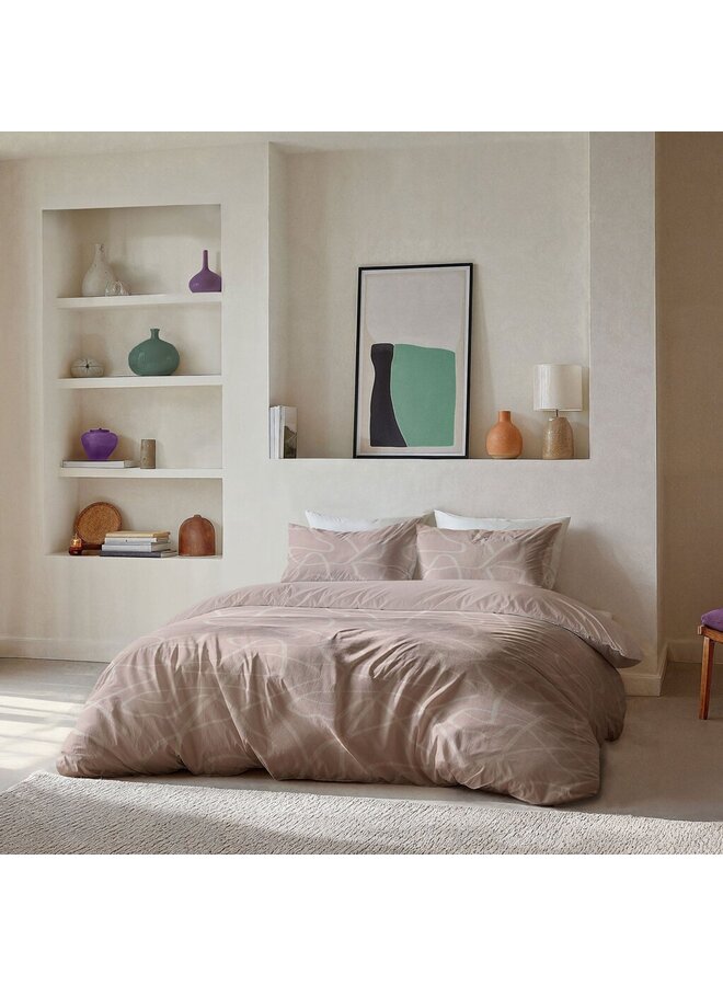 Byrklund Dekbedovertrek Fluid Shapes Roze - Polyester