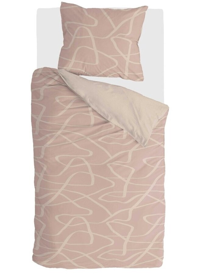 Byrklund Dekbedovertrek Fluid Shapes Roze - Polyester