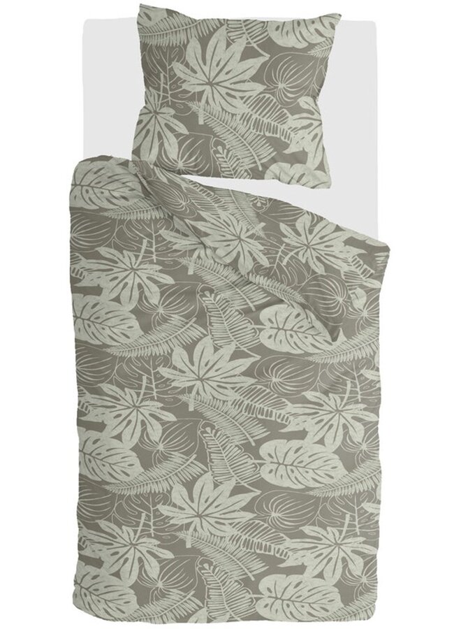 Byrklund Dekbedovertrek Joepe Taupe Kaki - Polyester/Katoen