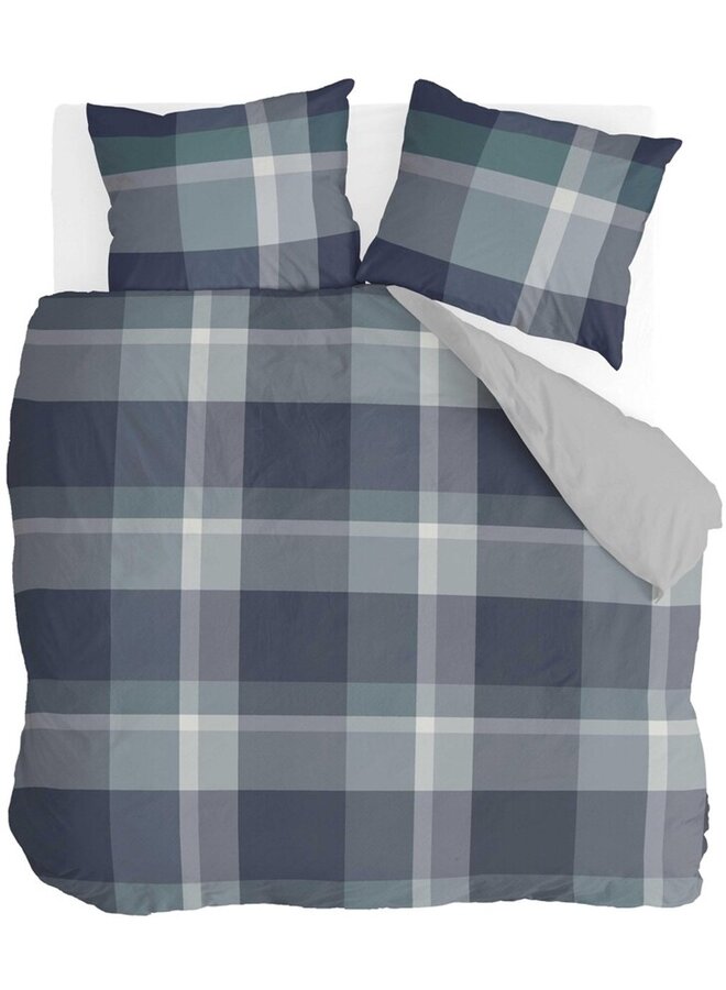 Dekbedovertrek Pretty Squares Blauw - Polyester