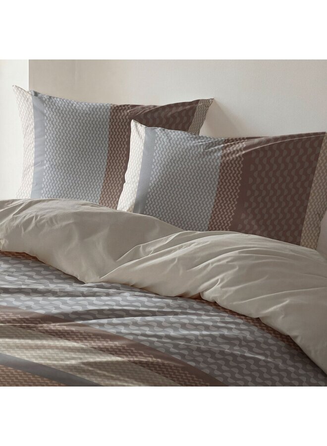 Byrklund Dekbedovertrek Striped Chic Taupe - Polyester