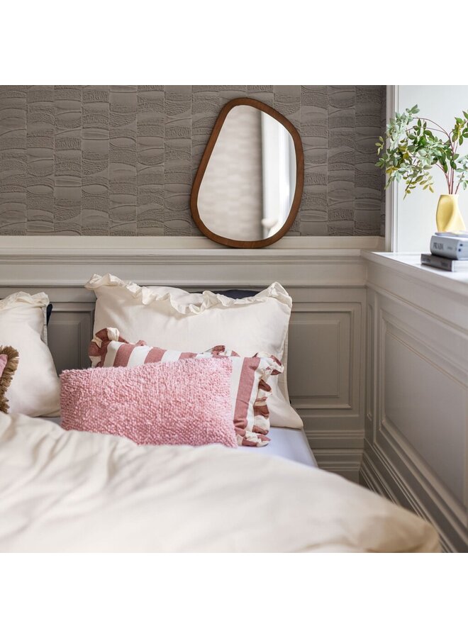 Dindi Home Dekbedovertrek White Ruffle Creme - Gerecyled Katoen