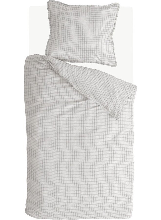Walra Dekbedovertrek Crossed Lines Creme - Gerecyled Katoen