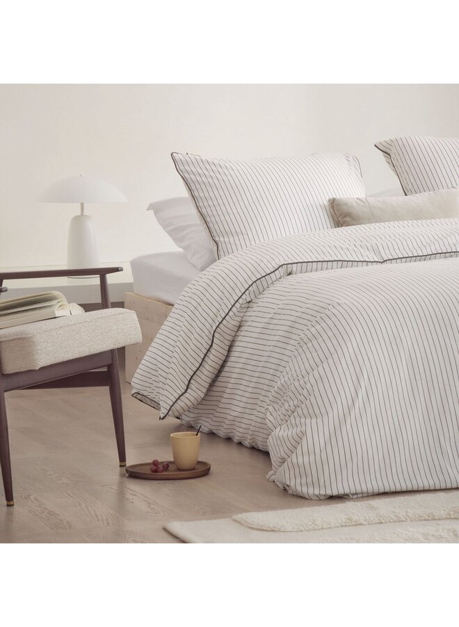 Walra Dekbedovertrek Gentle Stripes Creme - Flanel