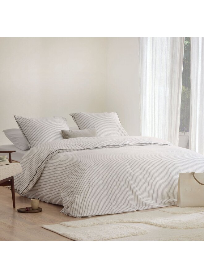 Walra Dekbedovertrek Gentle Stripes Creme - Flanel
