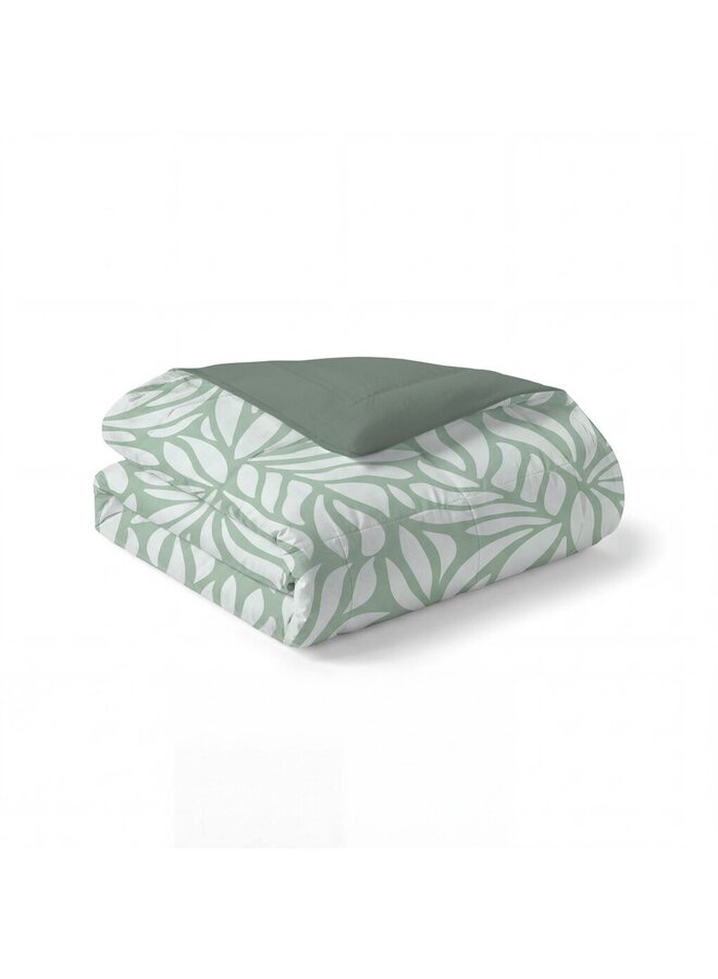 Lay Dekbed Clean Leavs Groen - Polyester